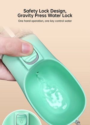 Portable Dog Water Bottle with Integrated Bowl