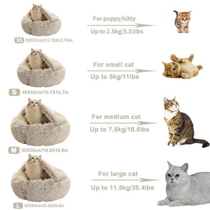 HOOPET 2-in-1 Round Plush Pet Bed and Nest