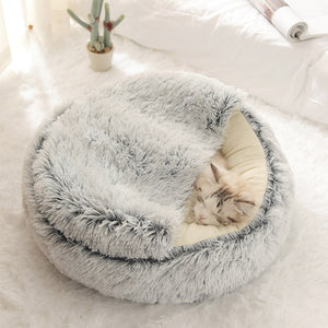 HOOPET 2-in-1 Round Plush Pet Bed and Nest